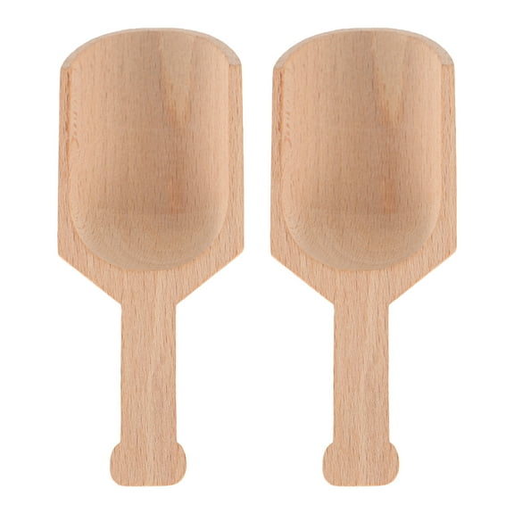 Troglfold Tea Leaf Spoon 2Pcs Large Wooden Salt Scoop Kitchen Seasoning Spoon,4.13"X1.57"X0.79"