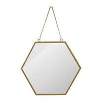 Troglfold Wall Mirror Hexagon Vintage Wall Mirror for Living Room Bedroom,16.34"X11.22"X0.59"