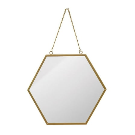 Troglfold Wall Mirror Hexagon Vintage Wall Mirror for Living Room Bedroom,16.34"X11.22"X0.59"
