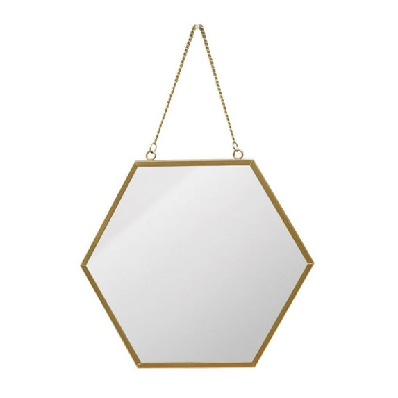 Troglfold Wall Mirror Hexagon Vintage Wall Mirror for Living Room Bedroom,16.34"X11.22"X0.59"