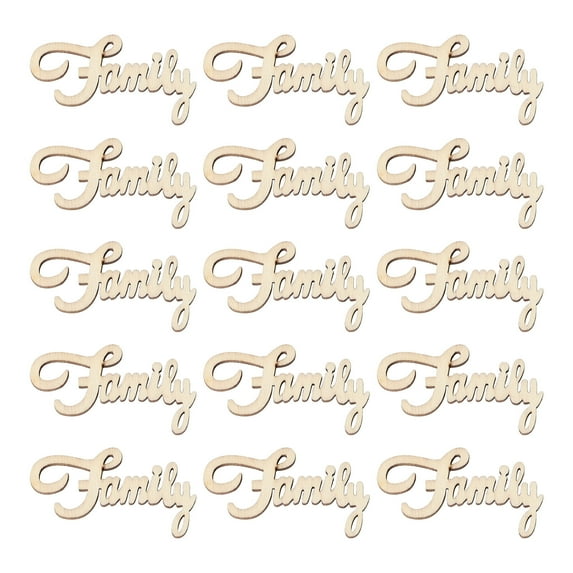 Troglfold Wood Piece Prop 15pcs Wooden Family Cutout Letters for Wedding Party Decorations,1.93"X1.1"X0.1"
