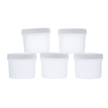 Troglfold Yogurt Cups 5pcs Storage Containers with Lids 400ml,3.54"X3.15"X3.15"