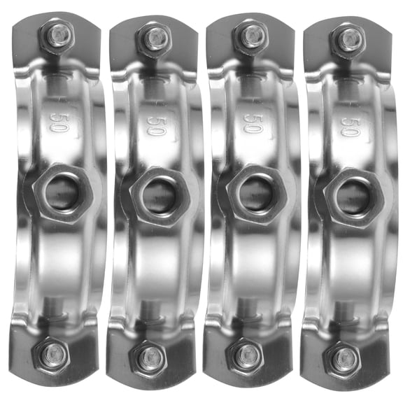 Troglfold bracket 4Pcs Stainless Steel Pipe Clamp Heavy Duty Support Strap with 2 Holes,2.76"X1.57"X0.79"
