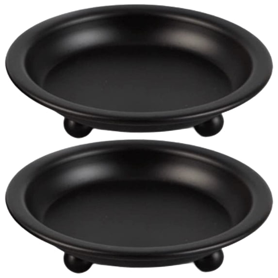 Troglfold candle holder Metal Saucer Candle Holders for Table - Set of 2,4.17"X4.17"X1"