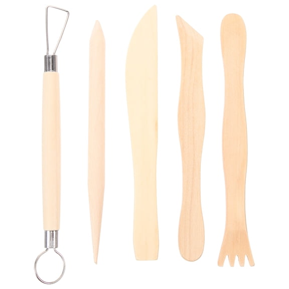 Troglfold clay tools 5Pcs Pottery Figurine Tool Clay Sculpting Tool DIY Carve Cutter Pottery Carve Making Tool for Crafting,5.71"X0.79"X0.24"
