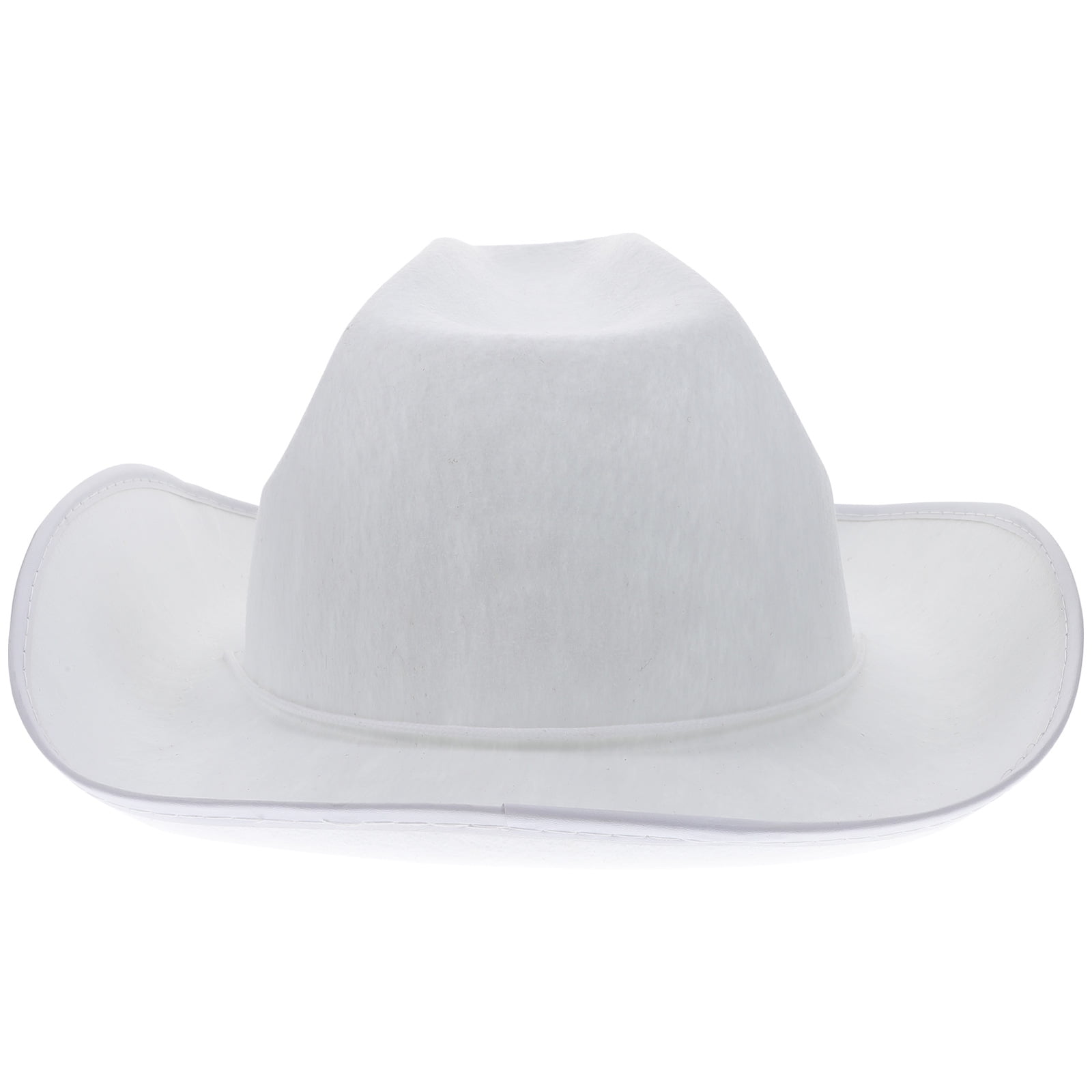 White Wide Brim Cowboy Hat with Chin Strap