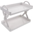 thumbnail image 1 of Troglfold desk shelf Desktop Double-layer Storage Rack White,9.45"X5.71"X7.68", 1 of 10