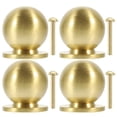 thumbnail image 1 of Troglfold dresser knobs 4pcs Round Brass Cabinet Knobs Solid Copper Pulls Golden,0.83"X0.71"X0.71", 1 of 10