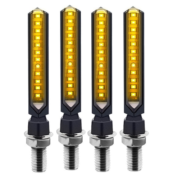 Troglfold driving led bulb 4PCS/Set Shape 12LED Motorcycle Yellow Light Signal Turn Signal Motor Diving Signal Light,4.13"X0.94"X0.79"