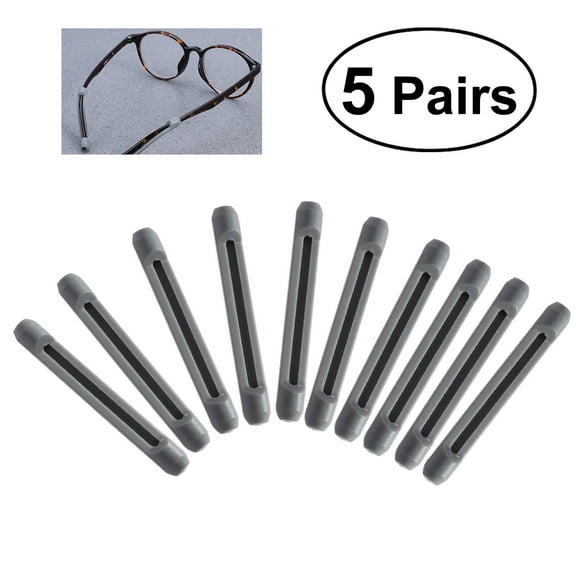 Troglfold eyeglasses leg Gray Silicone Eyeglass Ear Cushions - Anti-Slip Ear Grips for Glasses,1.97"X0.16"X0.12"