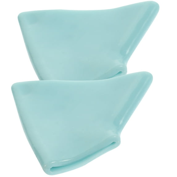 LABSERRON Cut Resistant Finger Protector Silicone Blue 2Pcs 1.97X1.77X0.08in