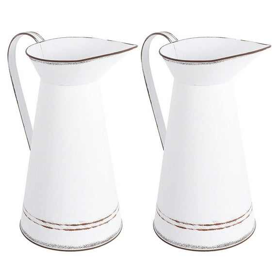 Troglfold flower vase Rustic Iron Pitcher Vase Set for Flowers or Decor,8.66"X6.69"X4.72"