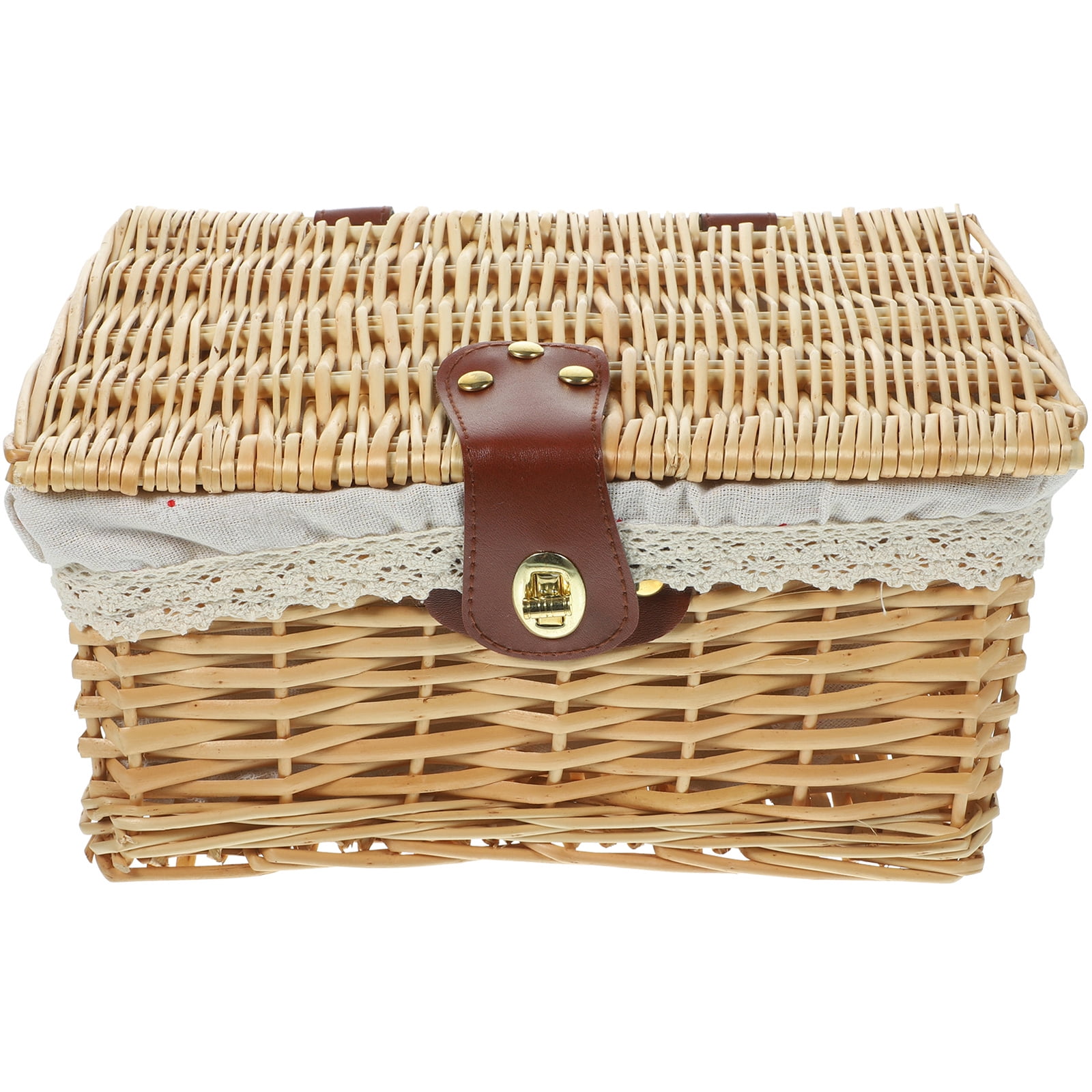 Troglfold front door basket Wicker Storage Basket With Lid Books