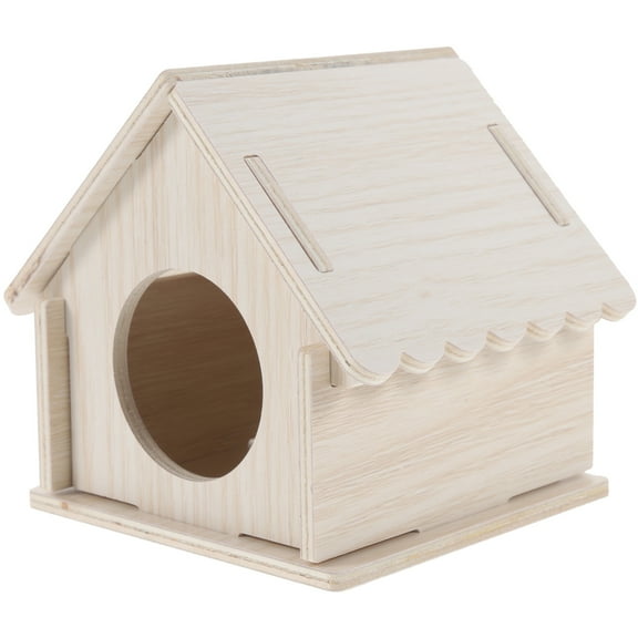 Troglfold hamster houses Hamster House Hideout Wooden Small Animal Rat Playground Guinea Pig Hut,4.33"X3.74"X3.94"