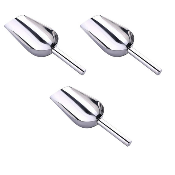 Troglfold ice scoop 3pcs Ice Scoops Stainless Steel Flour Scoops Ice Scoopers for Freezer Ice Scoops,8.86"X3.27"X2.36"