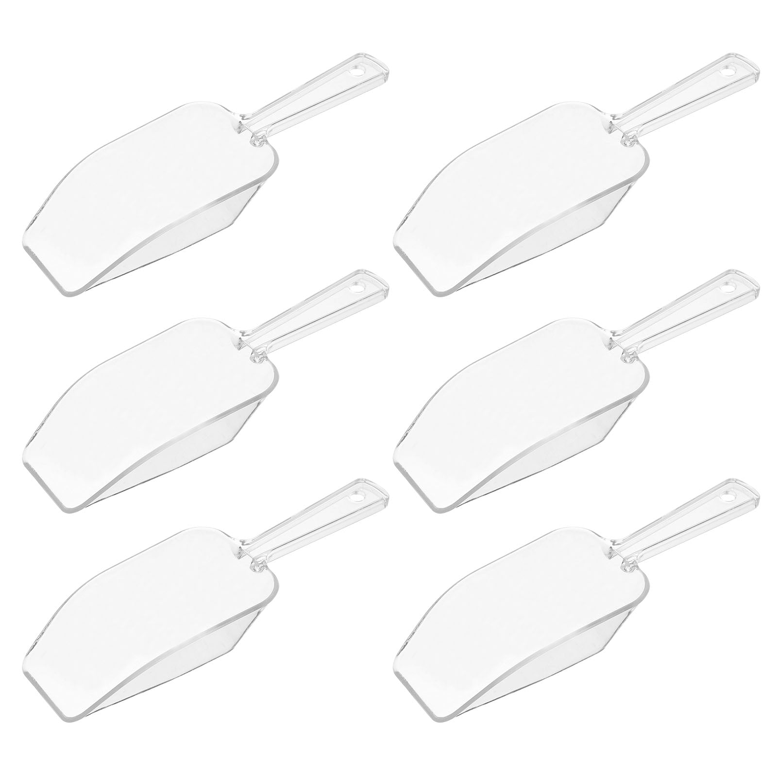 Troglfold ice scoop 6 PCS Mini Clear Plastic Ice Scoop Scoopers for