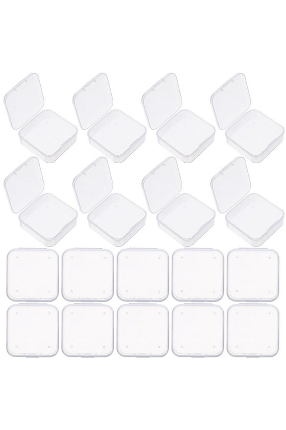 jewelry box 30 Mini Clear Plastic Storage Containers with Lids for Crafts & Small Items,2.17"X2.17"X0.79"