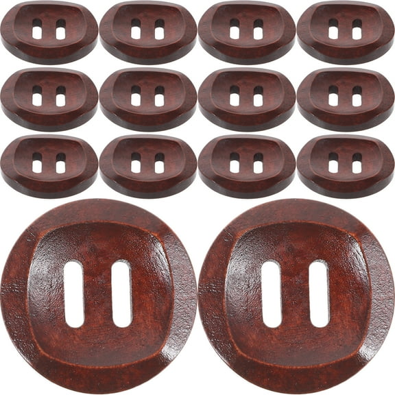 Troglfold large wooden buttons 25Pcs Sewing Buttons Vintage DIY Button Wooden Vintage Button Decorative Clothing Accessories,1.18"X1.18"X0.12"