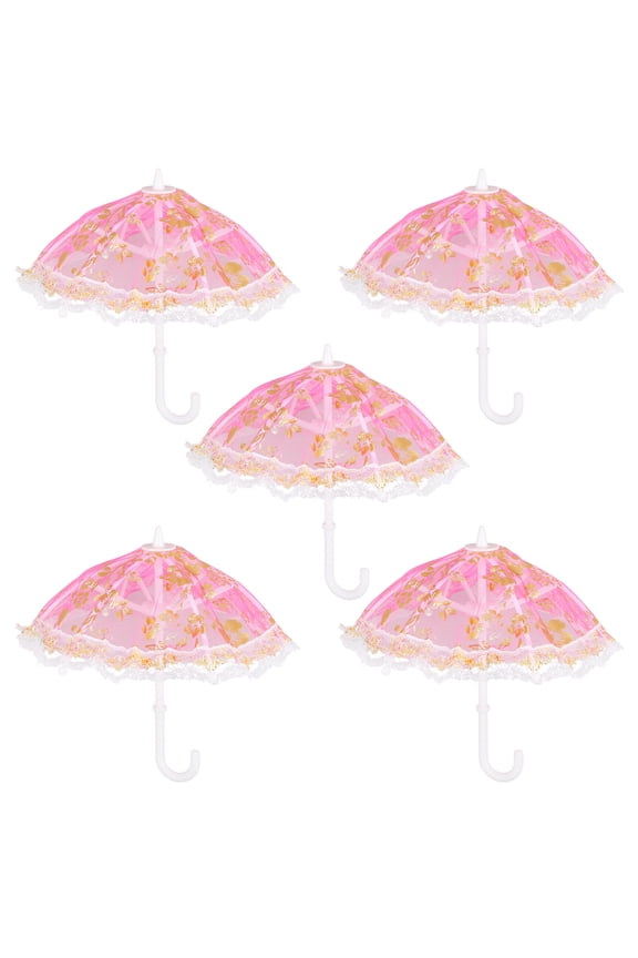 mini parasol 5pcs Parasol Costume Accessory Wedding Photo Props (Random Pattern/Color),7.09"X7.09"X5.71"