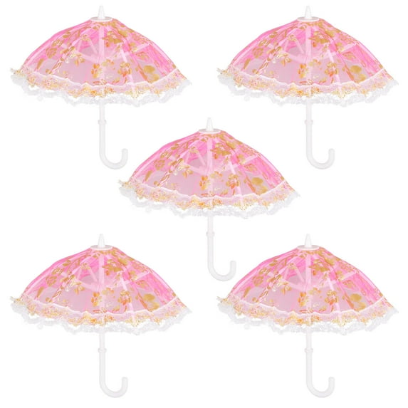 Troglfold mini parasol 5pcs Parasol Costume Accessory Wedding Photo Props (Random Pattern/Color),7.09"X7.09"X5.71"