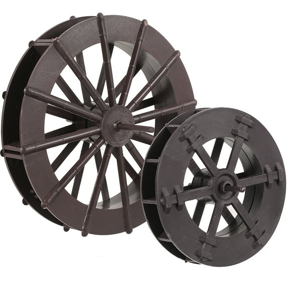 Troglfold photo prop Mini Waterfall Fountain Rockery Wheel Feng Shui Decoration (2pcs),5.31"X5.31"X3.35"