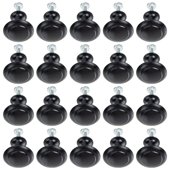 LABSERRON Black Cabinet Knobs Stainless Steel for Drawer Durable and Stylish 20Sets