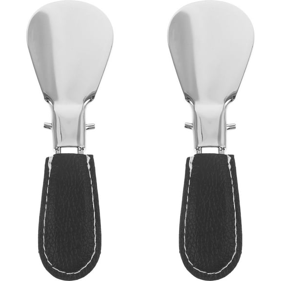 Troglfold shoe horn 2pcs Stainless Steel Shoehorn Folding Travel Shoe Horn Boot Shoe Horn Senior Shoe Horn,4.72"X1.38"X0.2"
