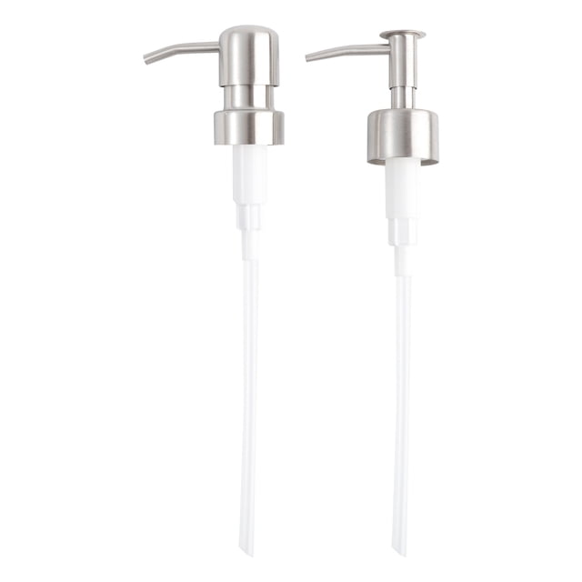 Troglfold soap dispenser pump 2pcs Dispenser Pump Replacement Stainless Steel Makeup Bottle Dispenser Pump Bottle Spray for Shower Bottles ( Silver ),9.06"X1.57"X1.57"