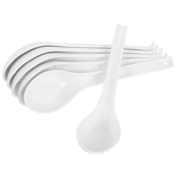 Troglfold soup spoon 6pcs Soup Spoons Non-slip Spoons Japanese Ramen Spoons for Noodles Rice Oatmeal,6.42"X1.57"X0.59"