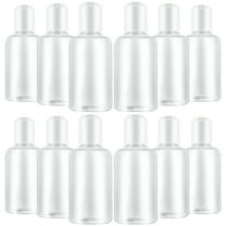 Troglfold travel bottles 12pcs 75ml Refillable Press Cap Travel Toiletry Bottles - Random Cap Color,3.94"X1.57"X1.57"