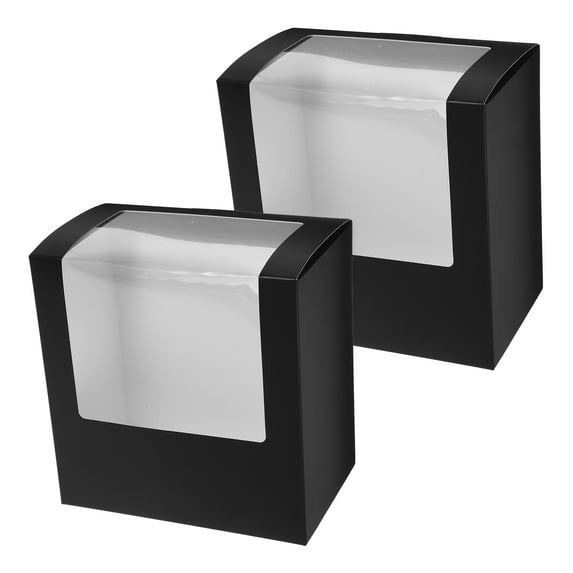 Troglfold travel hat case 2pcs Hat Holder Box with Window Clear Hat Display Case Travel Hat Storage Box Baseball Cap Holder Foldable Paper Hats Storage Organizer,7.68"X7.68"X4.72"