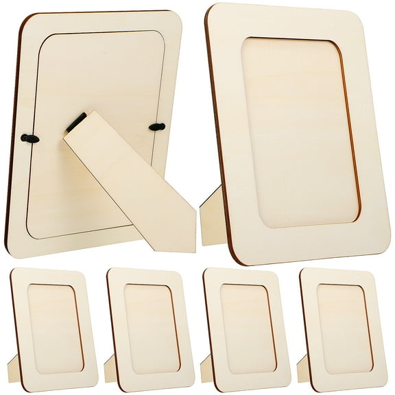 Troglfold wood picture frame 6pc Wood Picture Frame 6" Tabletop/Wall Hanging Gift for Photo Display,7.44"X5.43"X0.2"