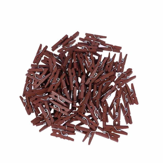 Troglfold wooden pegs 100Pcs 1" Mini Wooden Clothespins for Photo Display & Crafts,0.98"X0.24"X0.12"
