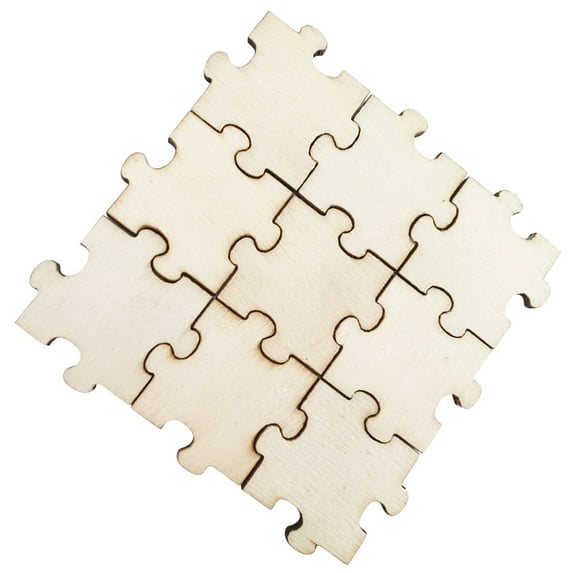 Troglfold wooden pieces 50 Wood Puzzle Cutouts DIY Jigsaw Ornaments Unfinished Hollow Cartovot Pieces,1.18"X1.18"X0.12"