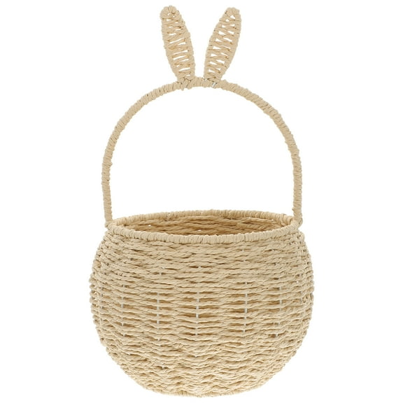 Troglfold woven gift basket Wicker Flower Basket with Handle for Easter & Home Decor,11.42"X7.09"X7.09"