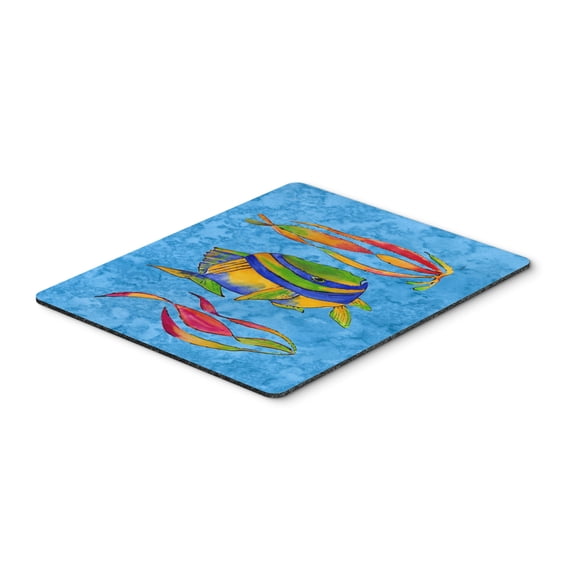 Troical Fish and Seaweed on Blue Mouse Pad Hot Pad or Trivet