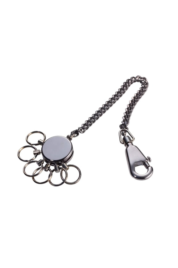 Troika Patent Keychain with Belt Loop Chain Black Chrome