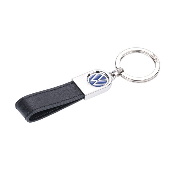 Troika VW Leather Keychain: Luxe Volkswagen Logo Strap Keychain
