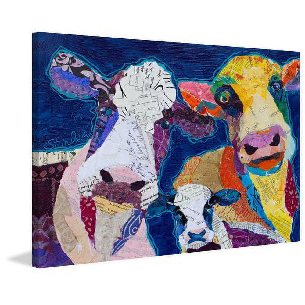 "Trois Vache" Painting Print on Wrapped Canvas