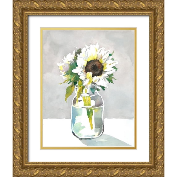 Troise Heidel, Theresa 15x18 Gold Ornate Wood Framed with Double Matting Museum Art Print Titled - Sunflower I