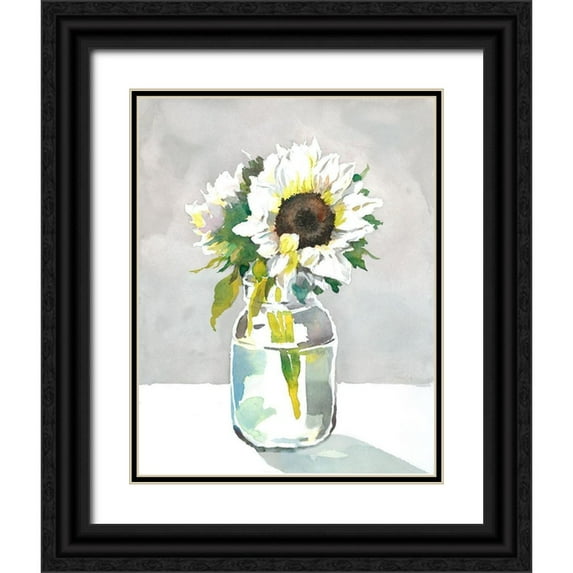 Troise Heidel, Theresa 20x24 Black Ornate Wood Framed with Double Matting Museum Art Print Titled - Sunflower I