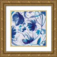 thumbnail image 1 of Troise Heidel, Theresa 26x26 Gold Ornate Wood Framed with Double Matting Museum Art Print Titled - Indigo Swirl I, 1 of 4