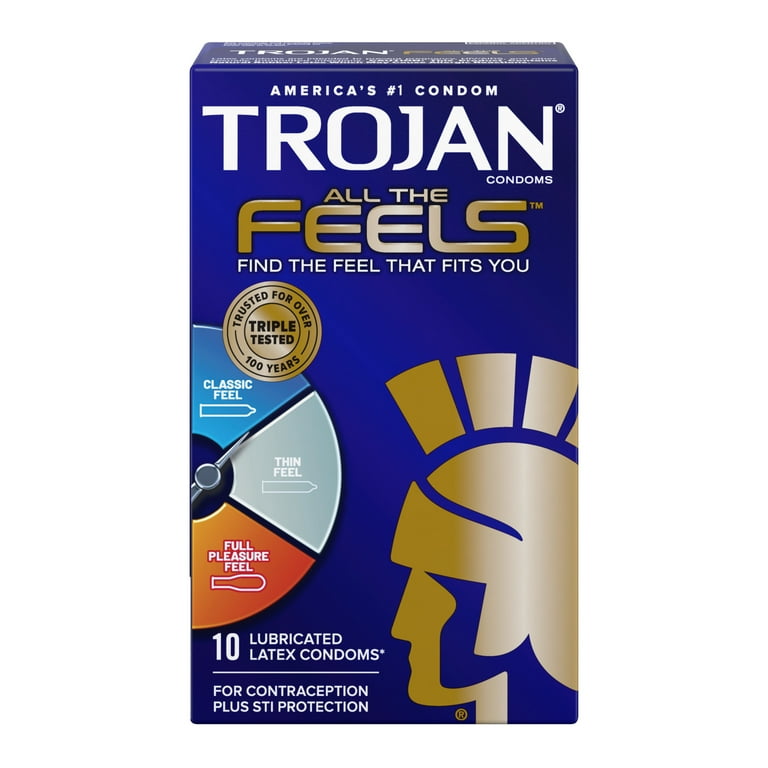 Trojan All The Feels Latex Condoms, 10CT - Walmart.com