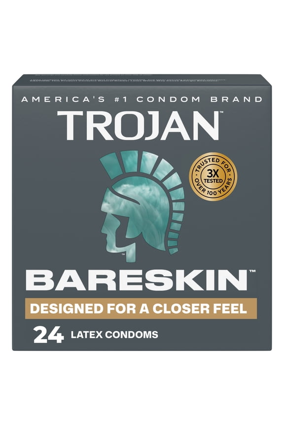 Bareskin Designed for a Closer Feel Thin Latex Lubricated Condoms, 24 Count