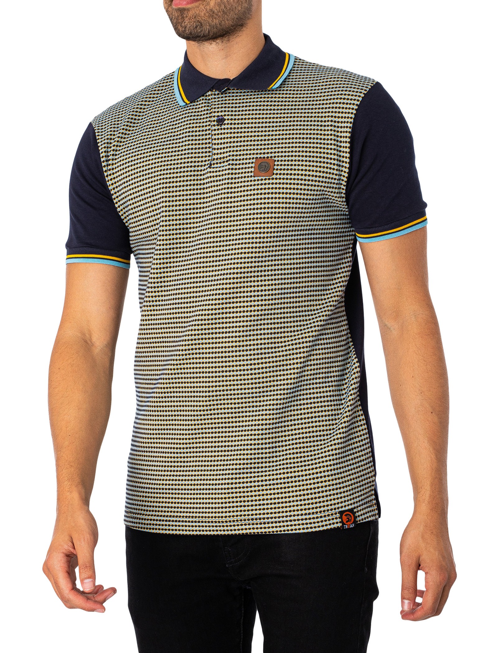 Fleming Tartan Crest Birdseye Mesh Polo Shirt