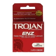 Trojan Condoms Non-Lubricated Latex - Pack of 3 Total 9