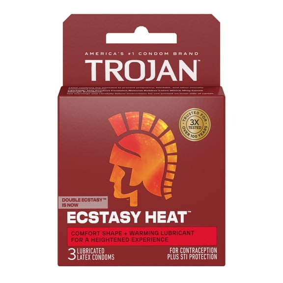 Trojan Double Ecstasy Latex Condoms, 3 ea