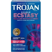 Trojan Double Ecstasy Ultrasmooth Intensified Lubricated Latex Condom, 10ct