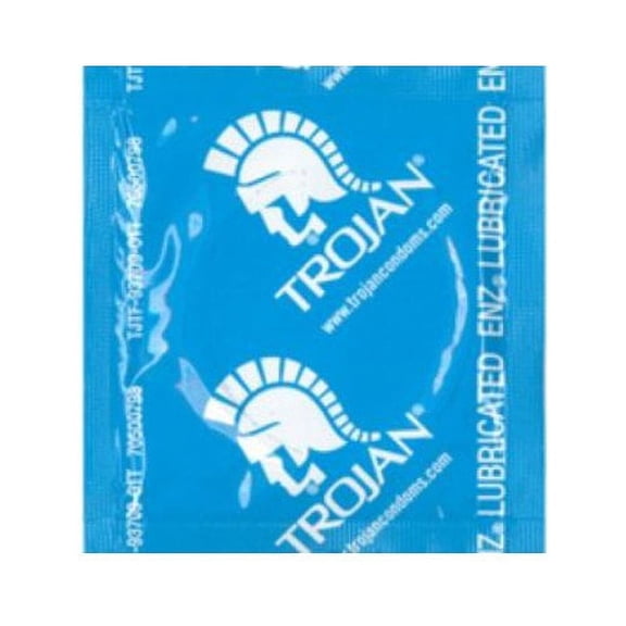 Trojan ENZ Condom Bundle with a Silver Lunamax Pocket Case, Classic Slightly Snugger Lubricated Latex Condoms-24 Count