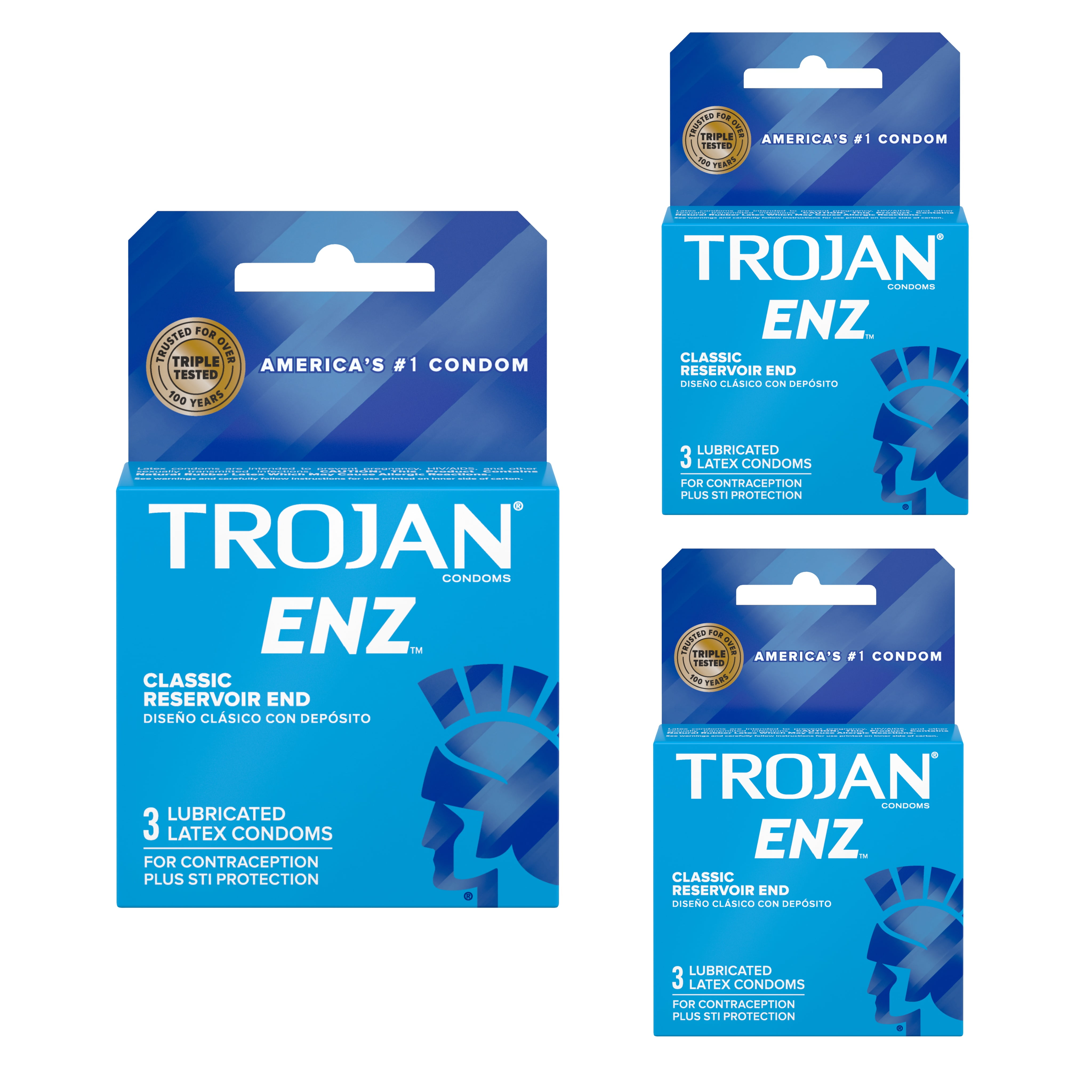 Trojan ENZ Lubricated Condoms, 3 Count (pack of 3